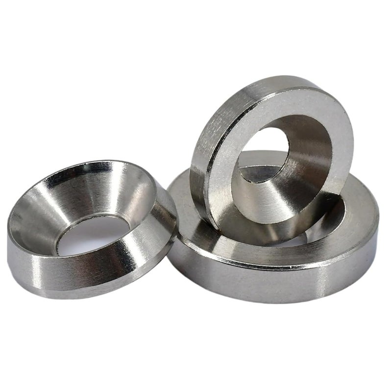 304 Stainless Steel M4x13x3 2 Cone Flat Washer Gasket 10pcs Corrosion Resistant - Image 1